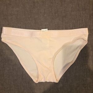 Calvin Klein Women's pale pink Cotton Waistband Logo Underwear Pantie Sz…